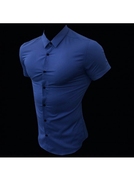 Summer Fashion Slim Fit Single-breasted Short Sleeve Casual Lapel Shirt