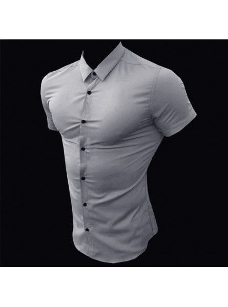 Summer Fashion Slim Fit Single-breasted Short Sleeve Casual Lapel Shirt