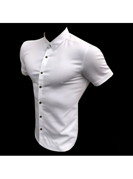 Summer Fashion Slim Fit Single-breasted Short Sleeve Casual Lapel Shirt