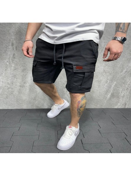 Men Casual Solid Color Straight Sports Shorts