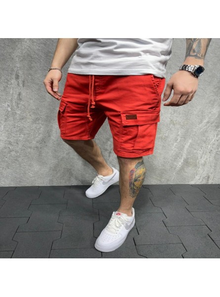 Men Casual Solid Color Straight Sports Shorts