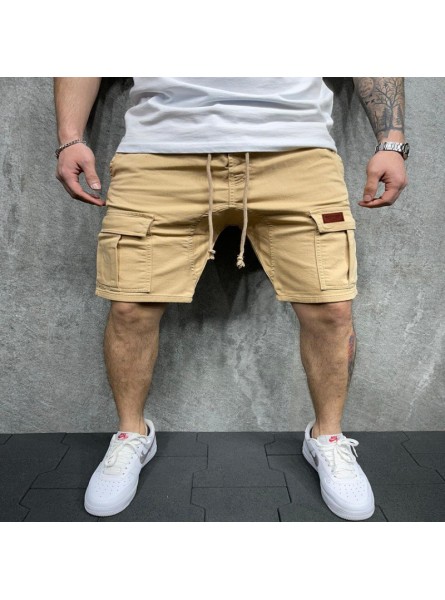 Men Casual Solid Color Straight Sports Shorts
