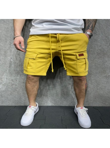 Men Casual Solid Color Straight Sports Shorts