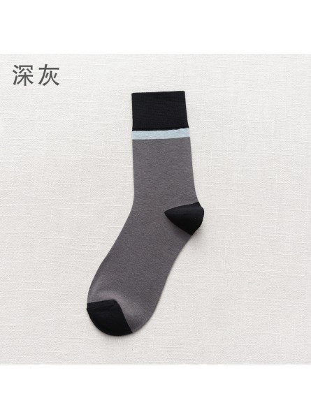 Men Cotton Stitching Sweat-Absorbing And Breathable Mid-Tube Socks