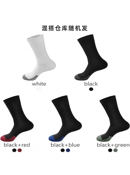 Men Simple Stripe Sports Stockings 5 Pairs-Bag