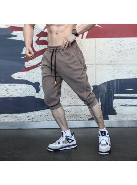 MEN Fashion Casual Sports Solid Color Cropped Shorts