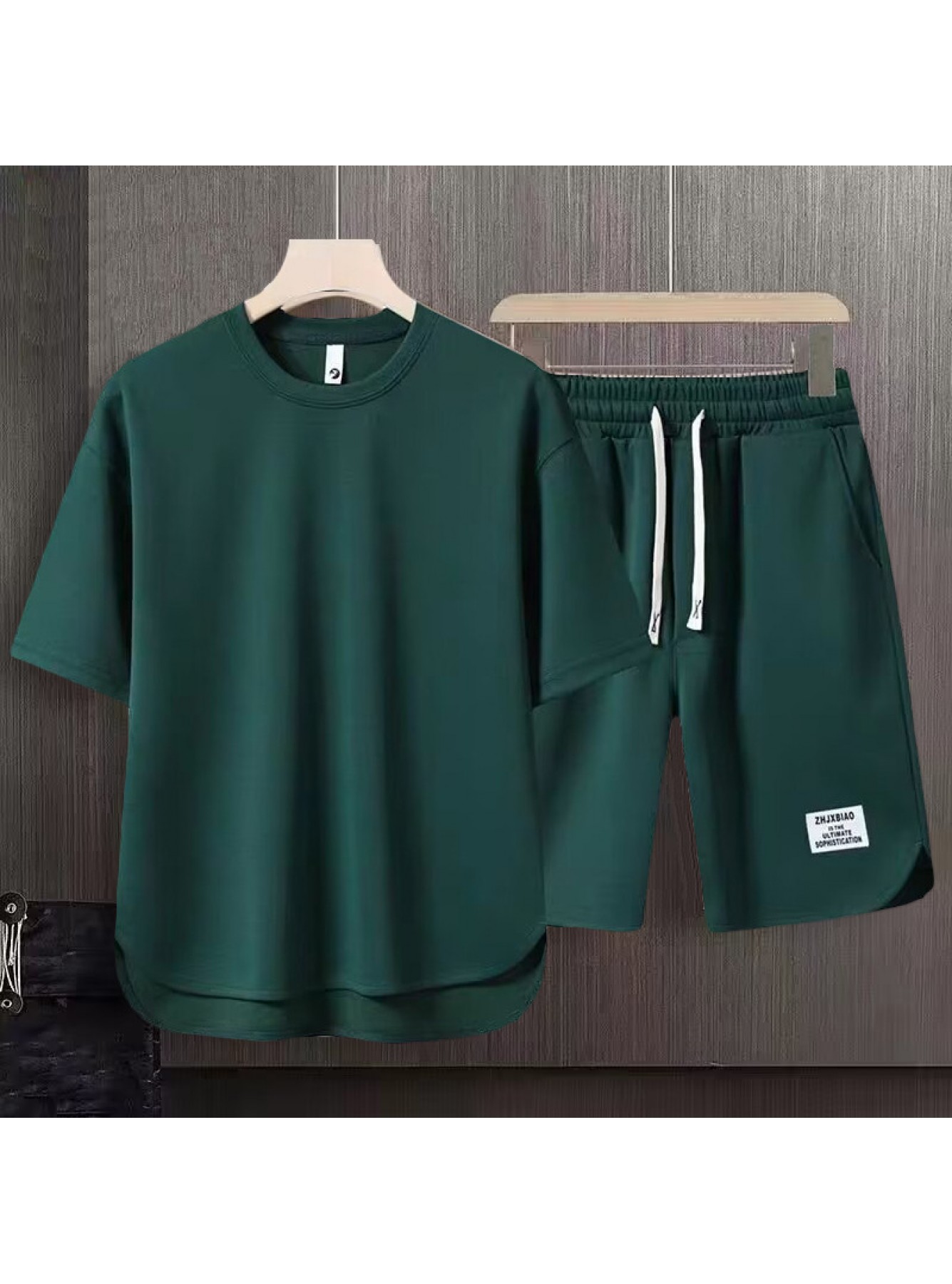 Pure Color Loose Shirt Shorts Casual Two-Piece Suit main image 1