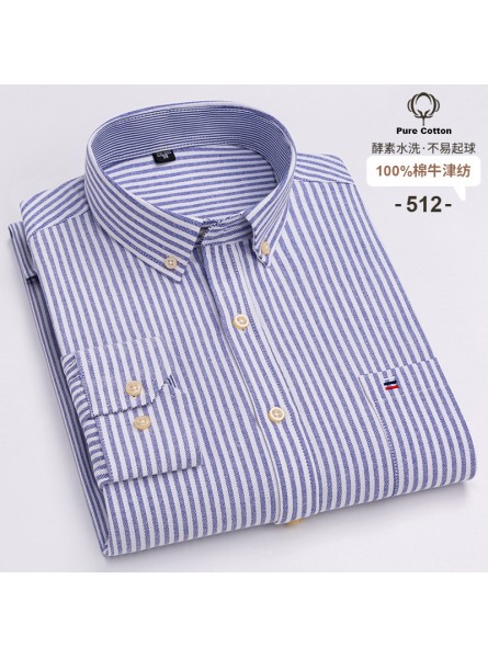 Men Fashion Casual Business Plaid Stripe Print Plus Size Long Sleeve Lapel Shirt