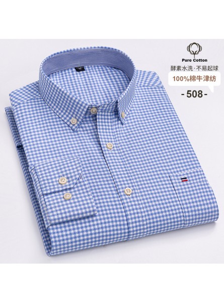Men Fashion Casual Business Plaid Stripe Print Plus Size Long Sleeve Lapel Shirt
