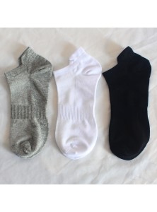 Men Simple Solid Color Mesh Boat Socks