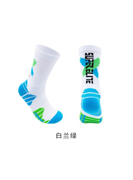 Men Simple Fashion Color Block Letter Basketball Socks