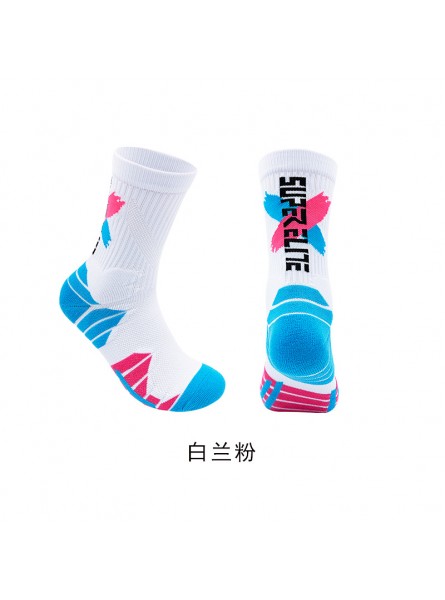 Men Simple Fashion Color Block Letter Basketball Socks
