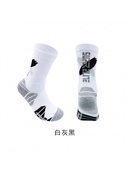 Men Simple Fashion Color Block Letter Basketball Socks