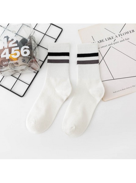 Neutral Simple Red Blue Yellow Stripe Socks