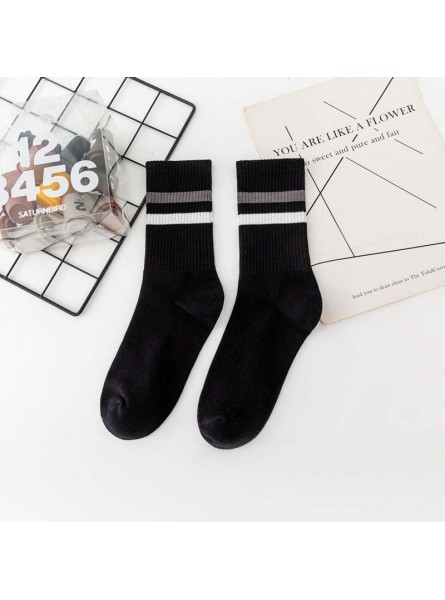 Neutral Simple Red Blue Yellow Stripe Socks
