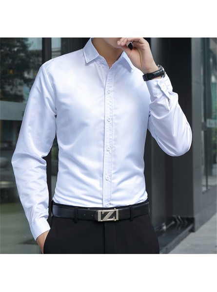 Men Fashion Casual Solid Color Long Sleeve Shirt Top