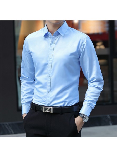 Men Fashion Casual Solid Color Long Sleeve Shirt Top